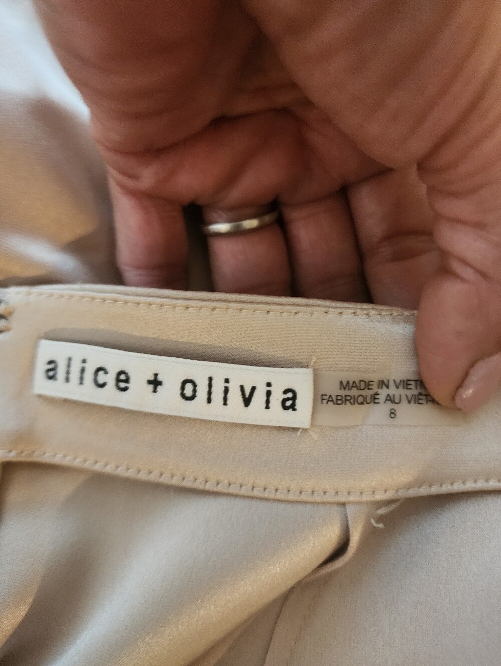 ALICE + OLIVIA JESSIE SLIM SATIN PANTS WOMENS SIZE 8 - Picture 11 of 16